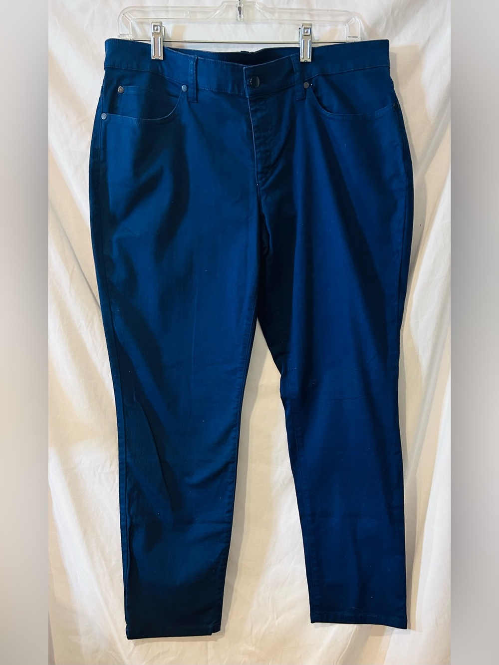 Eileen Fischer Navy Blue Slim Fit Straight Leg Pants Size 12